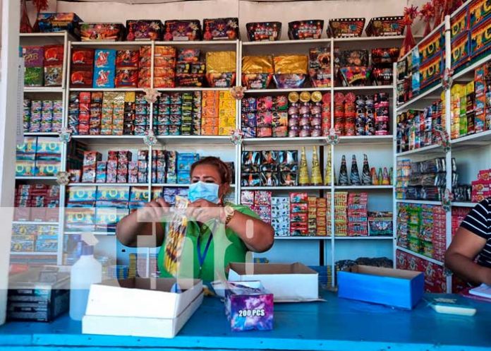 Puesto de pólvora con las medidas de seguridad para evitar tragedias en Nicaragua