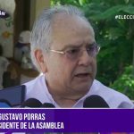 Gustavo Porras: «Estoy orgulloso de haber depositado mi voto por la paz de Nicaragua» Presidente de la Asamblea Nacional, Gustavo Porras, ejerciendo su voto en Nicaragua