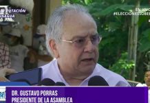 Gustavo Porras: «Estoy orgulloso de haber depositado mi voto por la paz de Nicaragua» Presidente de la Asamblea Nacional, Gustavo Porras, ejerciendo su voto en Nicaragua