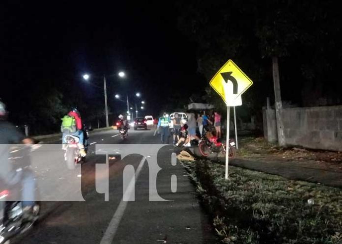 Accidente de tránsito deja un lesionado en carretera a Masaya