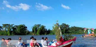 Celebran purísima acuática en las aguas del Lago Cocibolca en San Carlos