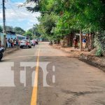 Mejoramiento vial para los habitantes de la comarca Sabana Grande, Managua Nuevas calles asfaltadas en Sabana Grande, Managua, Nicaragua