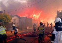 Al menos 60 casas dañadas y 100 personas evacuadas por incendio en Chile