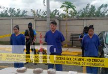 Incautación de drogas en un barrio de Managua