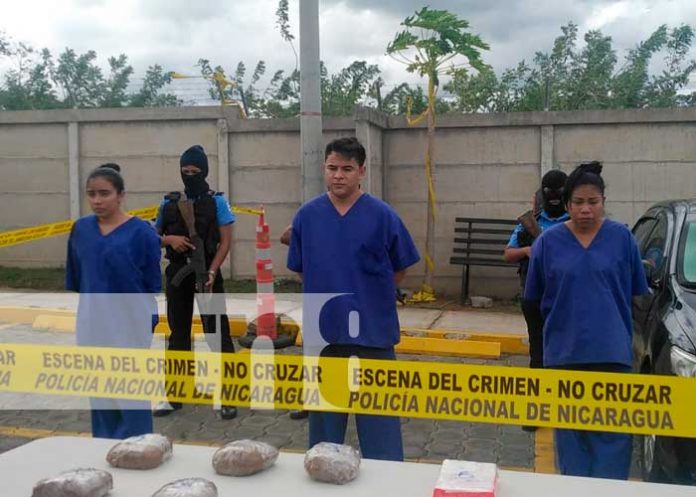 Incautación de drogas en un barrio de Managua