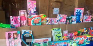 Bodega con juguetes para distribuir en Nicaragua este diciembre