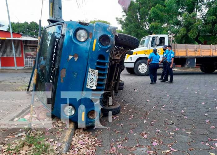 Escena de un accidente de tránsito en Managua, Nicaragua