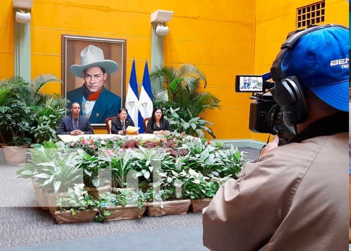 Conferencia de prensa desde la Cancillería de Nicaragua
