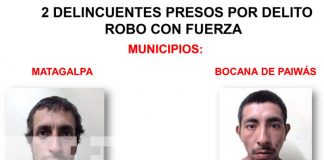 Captura de banda delincuencial en Matagalpa