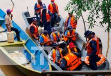 Dos menores muertos tras vuelco de bote en el Río Rama, Caribe de Nicaragua Equipo que atendió emergencia en el Río Rama, Caribe Sur de Nicaragua