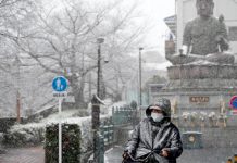 Un fuerte temporal de nieve mantiene a Tokio en alerta