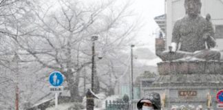 Un fuerte temporal de nieve mantiene a Tokio en alerta