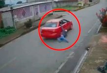 Conductor arrastra con su vehículo a ladrón que intentó robarle en Ecuador