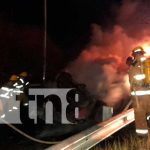 Rastra se vuelca y se incendia en La Cucamonga, Estelí Rastra se vuelca y se incendia en La Cucamonga, Estelí