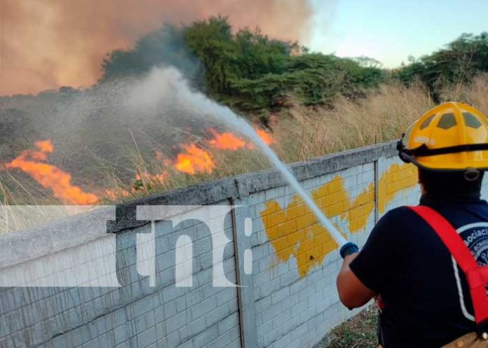 Bomberos logran controlar voraz incendio en carretera a Masaya