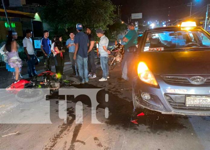 Motociclista impacta contra la cuneta en Juigalpa, Chontales