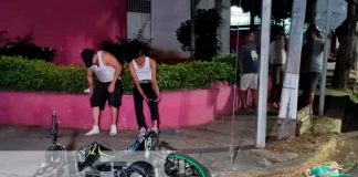 Managua: Irrespetan la señal de alto y terminan lesionados