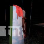 Atrapado en el hueco de un monumento en Somoto