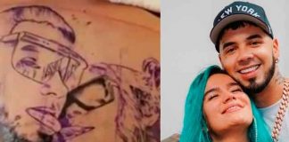 ¡Ya murió todo! Anuel se tapa el tatuaje que tenía en la espalda