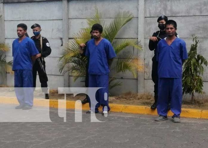 Presentación de delincuentes en Boaco