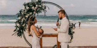 ¡Ante todo amor de madre! Novia amamanta a su bebé en pleno altar