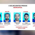 12 detenidos por diversos delitos en Rivas, entre ellos violencia contra la mujer Captura de delincuentes por diversos delitos en Rivas
