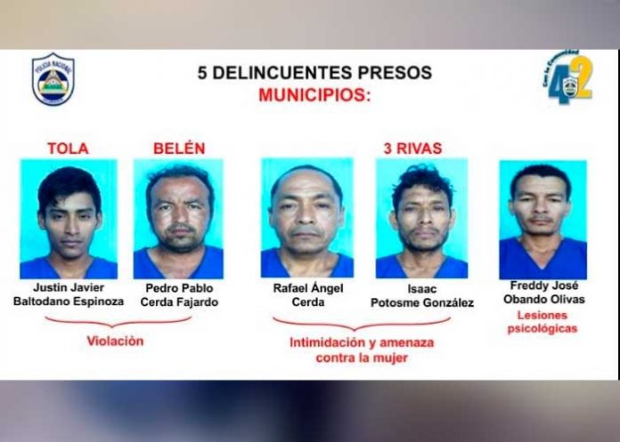 Captura de delincuentes por diversos delitos en Rivas