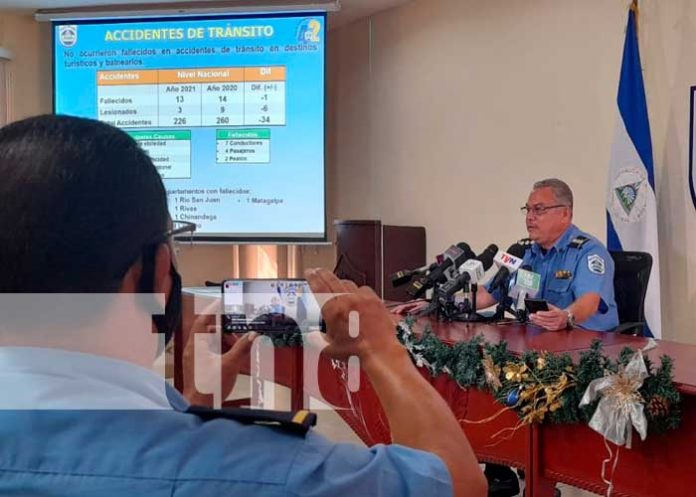 Conferencia de prensa de la Policía Nacional en Nicaragua