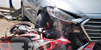 Escena del accidente de tránsito en Managua