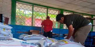 Distribución de merienda escolar en Río San Juan