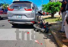 Primos salen catapultados por camioneta en Los Robles, Managua Accidente de tránsito en sector de Monte de los Olivos, Managua