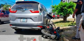 Accidente de tránsito en sector de Monte de los Olivos, Managua