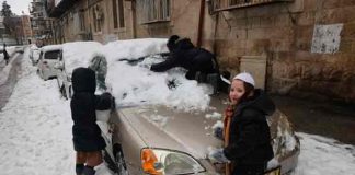 Fuerte temporal cubre de nieve Jerusalén