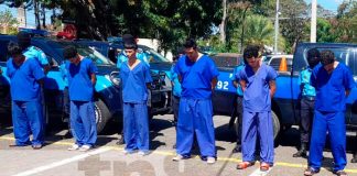 Delincuentes presos por cometer delitos en Nicaragua