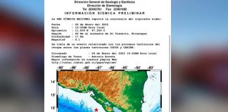 Datos del fuerte sismo que sacudió Nicaragua