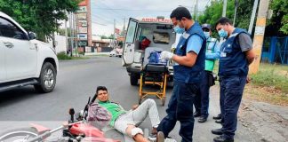 Escena de un accidente de tránsito en Managua, Nicaragua
