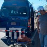 Jinotepe: Ciclista se lleva la peor parte en accidente de tránsito Accidente en Jinotepe.
