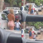 Polémica: Madre va "casi desnuda" a traer a su hijo al colegio en Bolivia