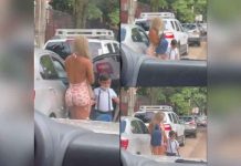 Polémica: Madre va «casi desnuda» a traer a su hijo al colegio en Bolivia Polémica: Madre va "casi desnuda" a traer a su hijo al colegio en Bolivia