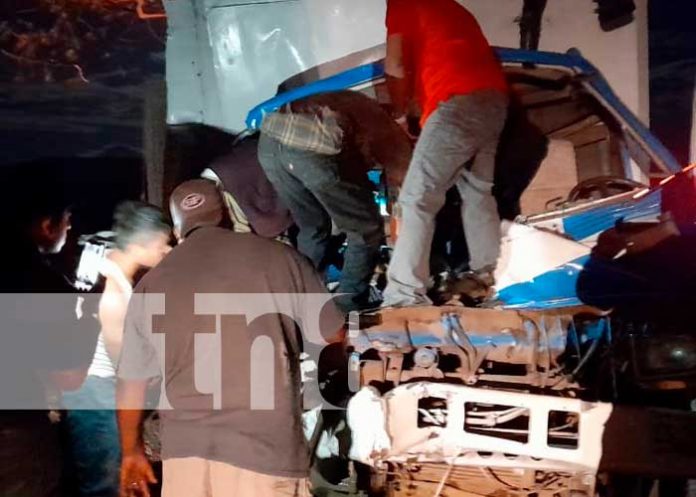 Escena del mortal choque en Sébaco, Matagalpa