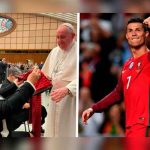 Mamá de CR7 le regaló al papa la camiseta de Portugal Mamá de CR7 le regaló al papa la camiseta de Portugal