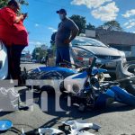 Accidente de tránsito deja a un motociclista herido en Managua Accidente de tránsito deja a un motociclista herido en Managua