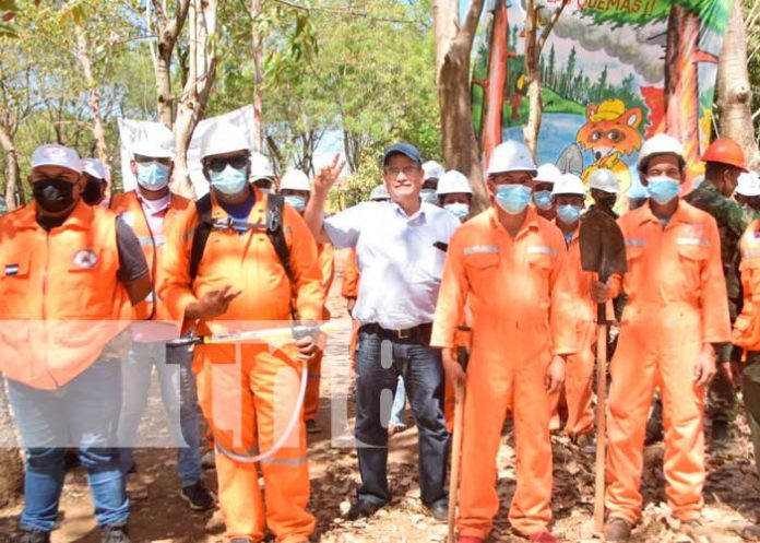 Preparación para evitar incendios forestales desde Nagarote, León
