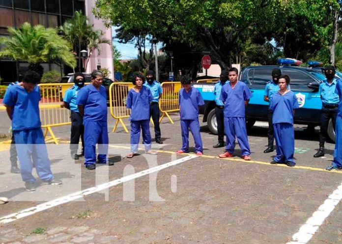Presentación de sujetos que fueron capturados en Nicaragua