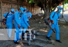 Eliminan criaderos de zancudos en el barrio Benedicto Valverde, Managua Jornada de fumigación del MINSA en barrios de Managua