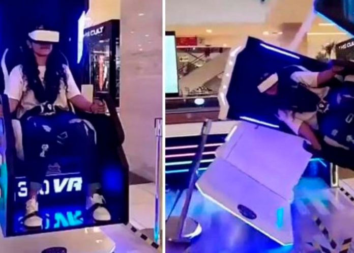 Joven cae de un simulador de realidad virtual