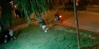 Se defiende robo en Argentina, a punta de piedras