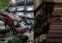 Un carro cae desde el cielo en Universidad de México
