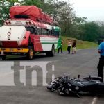 Motorizado lesionado tras impactar contra un bus en Mulukukú Accidente en Mulukuku