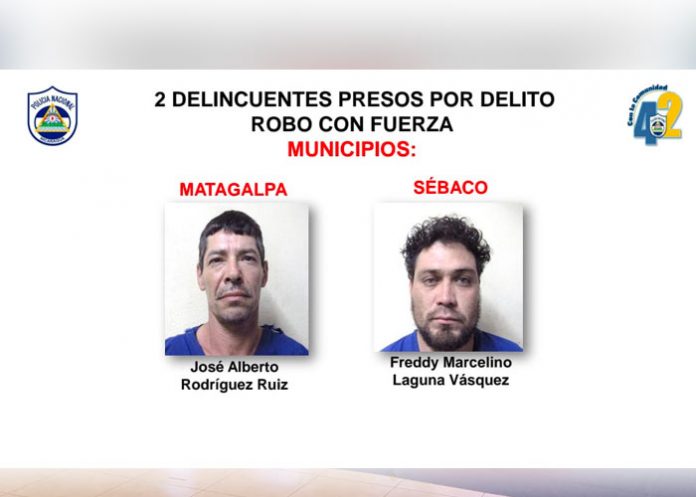 6 Presuntos delincuentes de Matagalpas